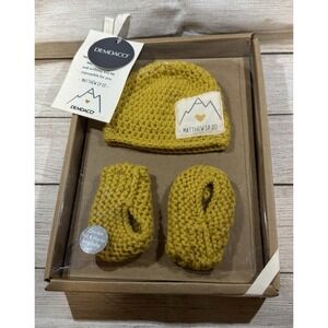 New Demdaco Crochet Hat Bootie Set Faith Mustard Seed Yellow Matthew 17:20 NIB